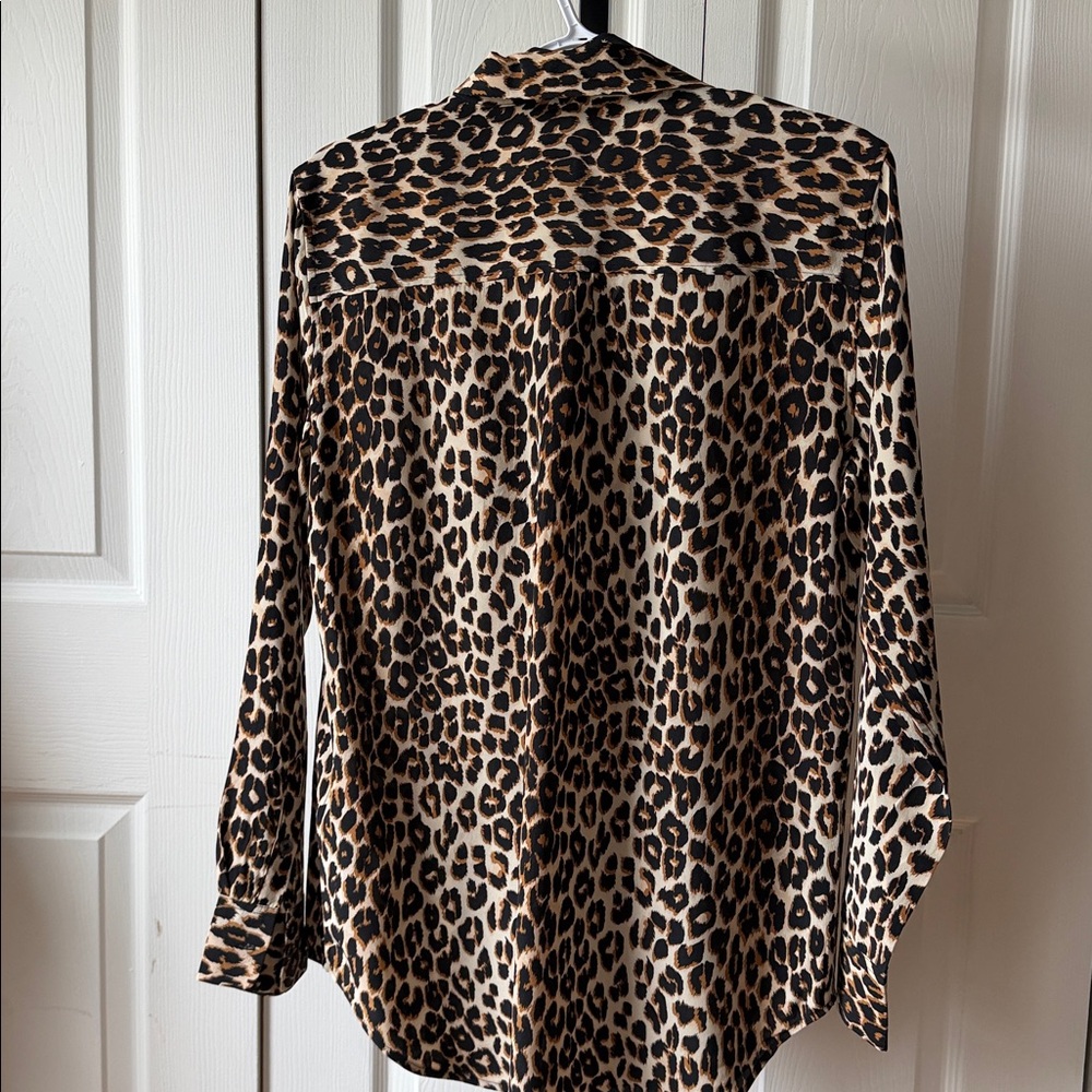 Equipment × Kate Moss Leopard Blouse with  Tie - Picture 8 of 11